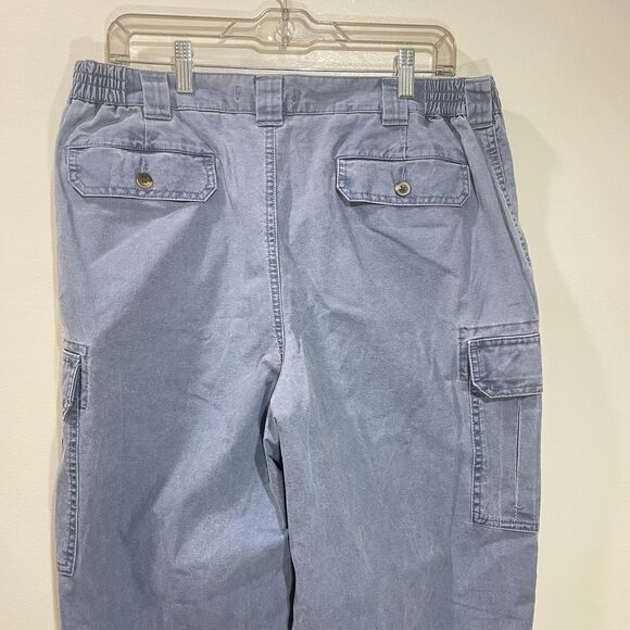 L.L. Bean Comfort Waist Cargo Pants Men’s Size 36 x 32 Blue Vtg Cotton LL Bean - Picture 8 of 9